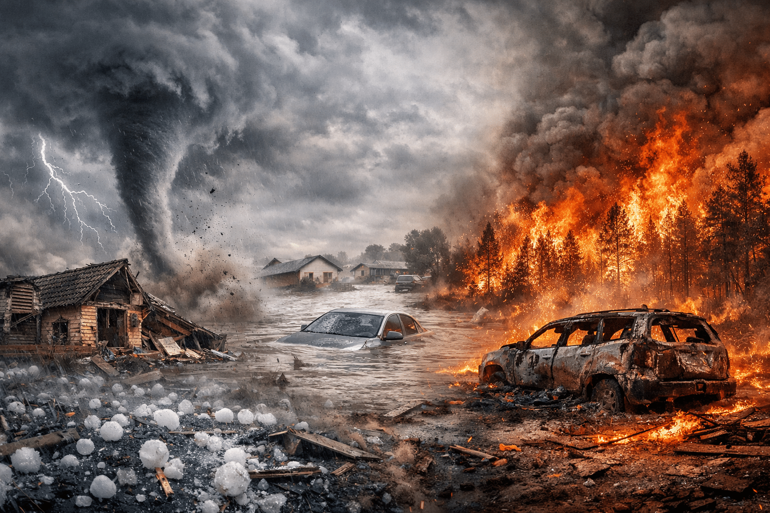 Teuerstes Risiko unserer Zeit sind Gewitterstürme.