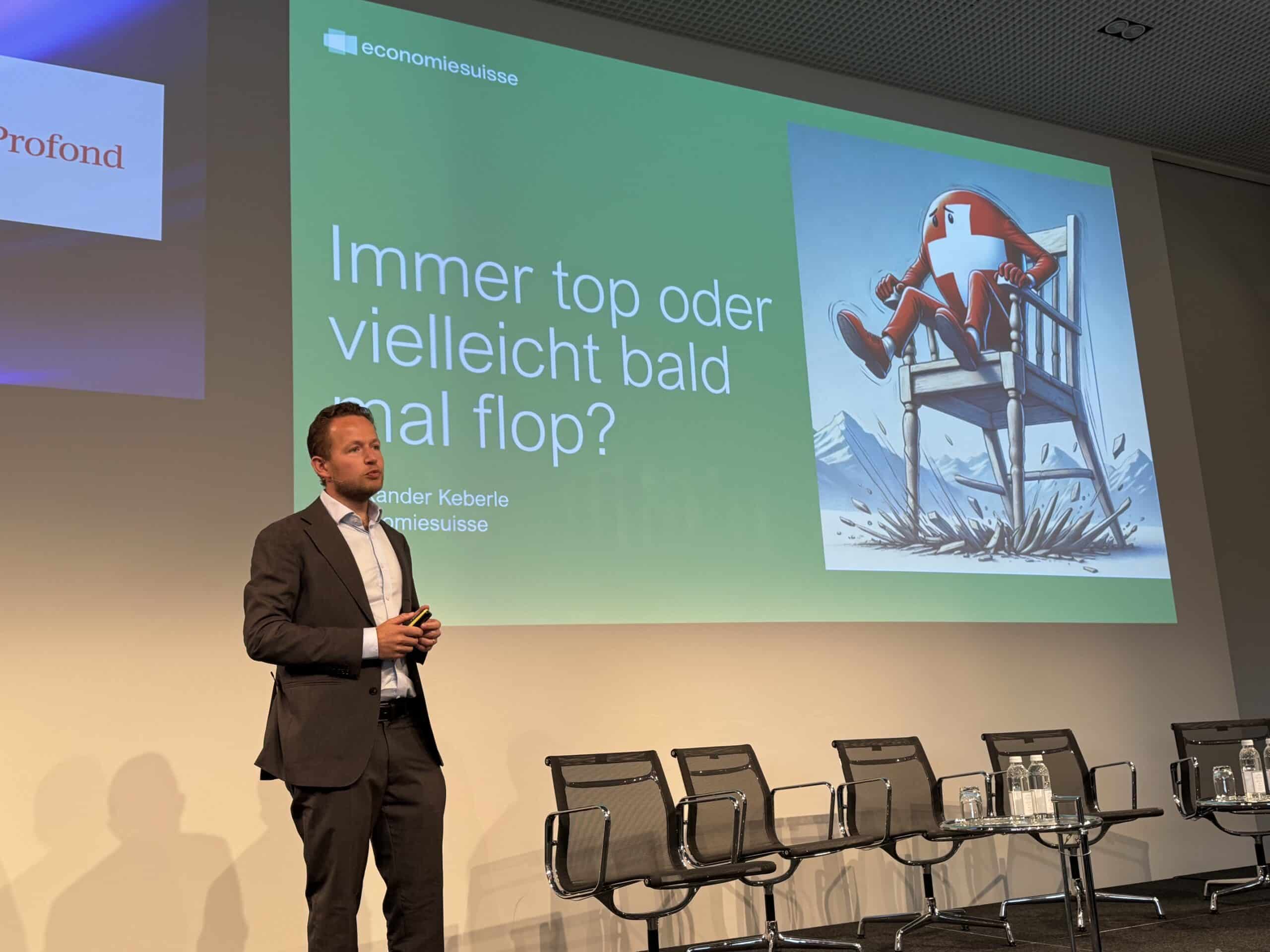 Forum des courtiers en assurance 2026 : la Suisse est bien placée, mais son évolution est médiocre. Photo : Alexander Keberle, economiesuisse.