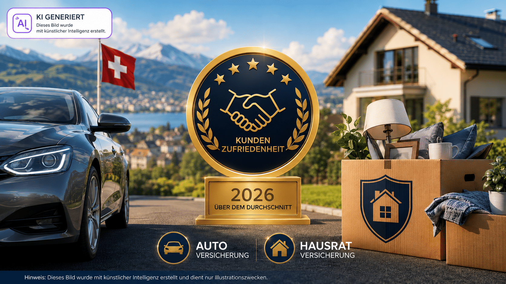Vaudoise gehört zu den bestbewerteten Versicherern der Schweiz mit Bestnoten für Auto und Hausratversicherung.