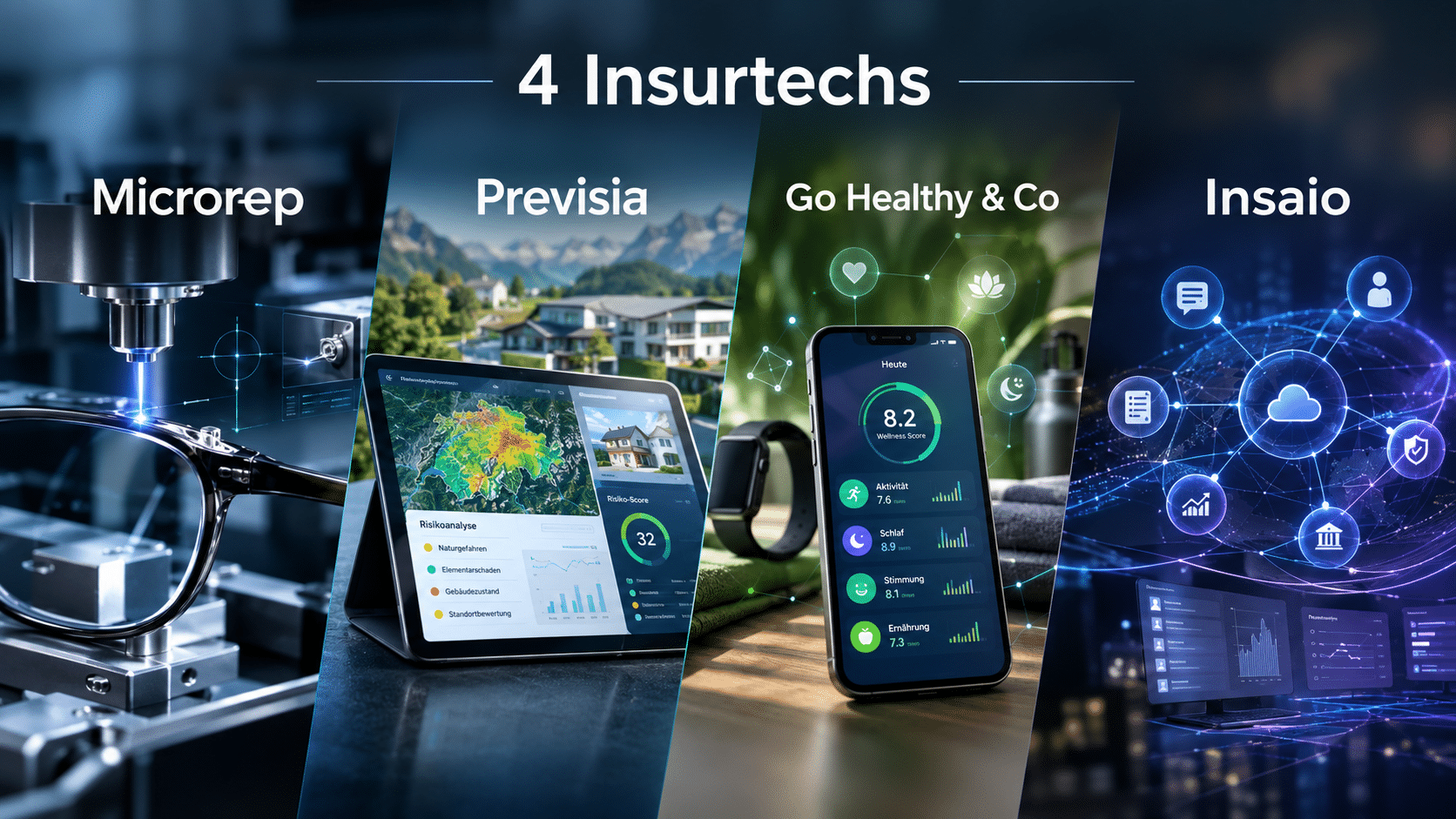 Vorstellung von 4 neuen Mitgliedern des Swiss InsurTech Hub (SIH).
