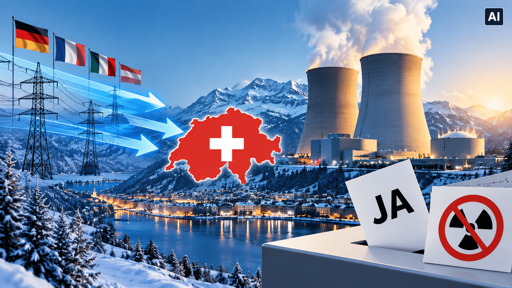 Die Schweiz ist im Winter meist auf Stromimporte angewiesen, Tendenz steigend.